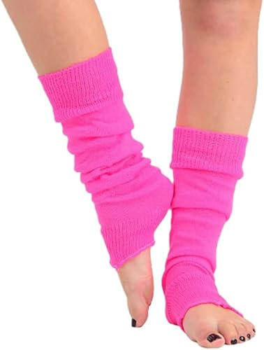COSHAL® Jambières pour femmes 80'S TEEN FANCY DRESS DANCE WARE Jambières fantaisie élégantes pour femmes - Jambières pour femmes et filles, accessoire pour déguisement de carnaval, rose, taille unique