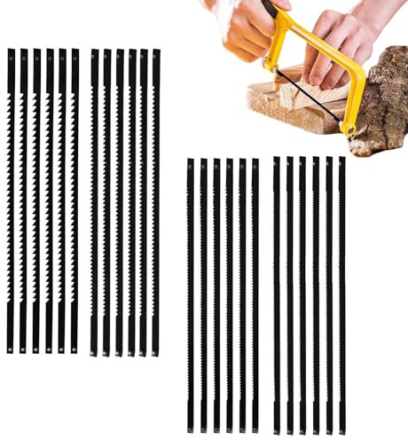 Hojas de Sierra de Marquetería 10/15/18/24 para Carpintería, Madera, Espuma, Plástico y Acero al Carbono - Con Bolígrafo