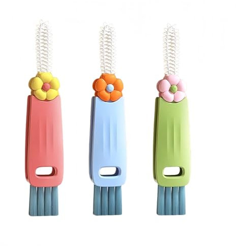 3 in 1 Cup Lid Gap Cleaning Brush, Portable Cup Lid Water Bottle Cleaner Brush Set for Bottle Gap Tight Spaces Cup, Multifunctional Bottle Crevice Cleaning Brush for Home Kitchen Cleaning Tools, 3 Pcs