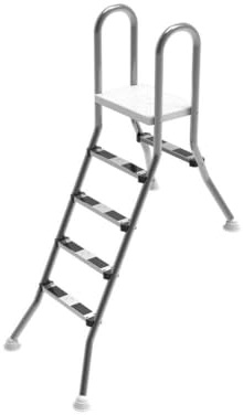 OKU Hochbeckenleiter V2A Leiter Poolleiter Edelstahl 4/1 oder 5/1 Stufen, Ausführung:Beckenhöhe 1.50 m 1 x 5 und 1 x 1 Stufen
