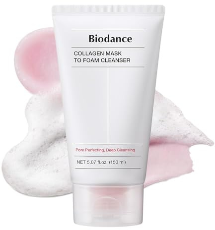 BIODANCE Detergente Viso Collagene Mask to Foam, Detergente Schiumogeno Idratante 2 in 1, Maschera Pori per Pelle Sensibile e Grassa, Skincare Coreana (150 ml)