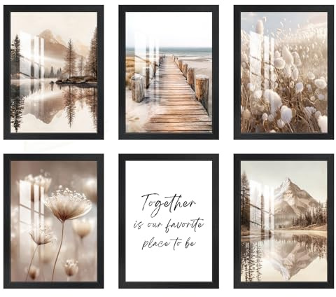 2 cm 6Pcs Cadres Photo A4 Verre Acrylique HD, Cadre Noir 21x29.7cm, Cadre Tableau Murale Affichage Horizontal ou Vertical Photos Cadres pour Photos, Tableau, Images, Affiches, Puzzle, Diplômes