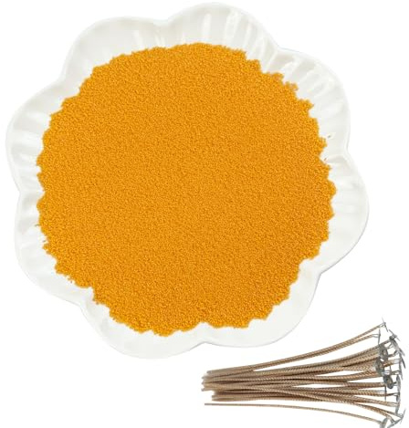 CoolCrafts Cera de Arena para Velas 905g con 20 Mechas para Manualidades y Decoración Personalizada - Anaranjado