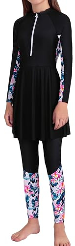 Happy Cherry Girls Modest Swim Suit Long Sleeve Burkini Swimwear Age 12-13Y