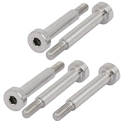 Sourcingmap Innensechskant-Schulterschraube aus 304 Edelstahl, 5 mm Schulterdurchmesser, 25 mm, Schulterlänge, M4-Gewinde, 5 Stück