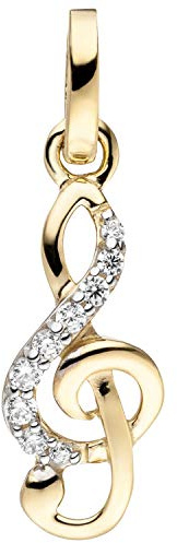 Jobo Damen-Anhänger Notenschlüssel aus 8 Karat 333 Gold mit 9 Zirkonia