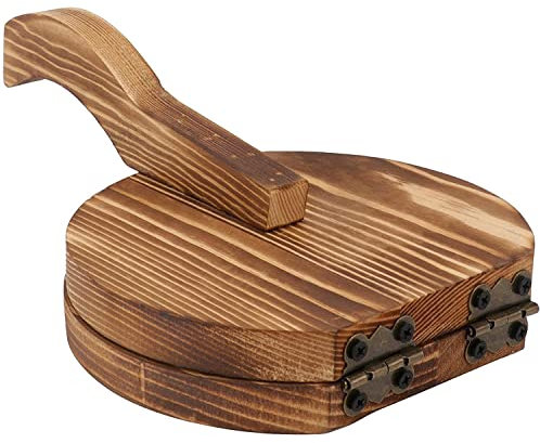 Pressa per tortilla in legno, pressa per pasta in legno, pressa per involtini per gnocchi, pressa per pasta per pizza, strumento da forno per cucina, 22 × 15 × 4 cm (C)