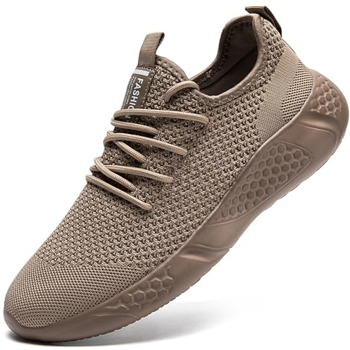 Mens Trainers Sneakers Gym Running Walking Shoes Sport Tennis,Brown,11 UK