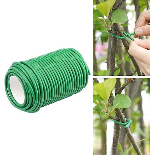 CLoxks Garden Ties for Climbing Plants 65.6 Feet Soft Garden Plant Ties 3.5mm Rubber Twist Tie Heavy Duty Garden Wire for Plants Reusable Wire Ties,for Plant Support Vines Stems & Stalks