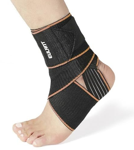 EULANT Ankle Bandage 1 Piece Ankle Protector 85 cm Highly Elastic Achilles Tendon Bandage for Volleyball, Football, Running, Cycling, Orange