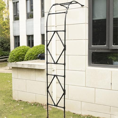 Rosenbogen Halbbogen Halbseitiger Gartenbogen Gartenbogen Gartenlaube Aus Metall Kletterpflanzen Rosengestell Spalier Halber Pergola im Freien für den Garten Rasen Hinterhof ( Color : Schwarz , Size :