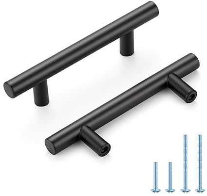 HOME EDIT Black Cabinet Handles 3 Inch Hole Spacing Stainless Steel Drawer Pulls for Cabinets, Dresser, Bathroom 30 Pack