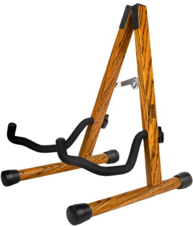 MUSO Guitar Stand,Acoustic Guitar Stand,Wood Classical Electric Guitar Stand,Foldable Bass Guitar Stand,Guitar Accessories also fit Bass,Violin,Ukulele(Zebra Color)