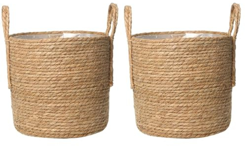CAXUSD 2 Piezas Maceta de Plantas pflanzenkorb Planta de Cesta de Mimbre Maceta decoração casa decoración casa Macetero suculento macetero Retro Algas de Calidad Khaki