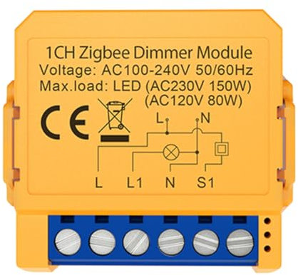 Kleagary Tuya Zigbee Smart Dimmers Switch Module 1CH Control LED Lights Dimmable Switch Stepless Dimming+Voice Control