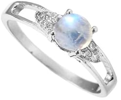 SILVERTROVE Ädelsten 925 sterlingsilver snygg handgjord band ring presentartiklar män och kvinnor smycken CRG1238AA, Ädelmetall Ädelsten, Månsten