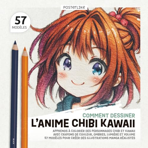 Comment Dessiner l’Anime Chibi Kawaii: Apprends à Colorier des Personnages Chibi et Kawaii avec Crayons de Couleur, Ombres, Lumière et Volume. 57 Modèles pour Créer des Illustrations Manga Réalistes