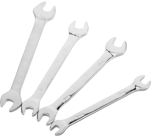 BELLIFFY 4 pezzi Chiave Doppia Testa Aperta con Manico Allungato Chiavi Doppie Estremità per Spazi Stretti e Riparazioni Auto Precise Utensili Professionali Multiuso