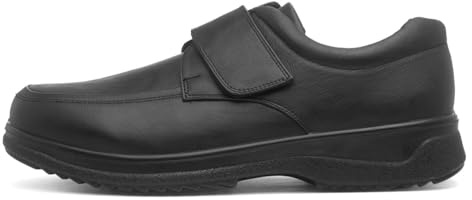 Hobos Men's Black Casual Easy Fasten Shoe