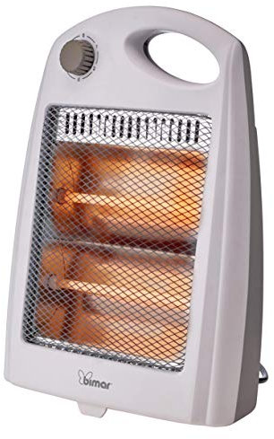 bimar HR304 Stufetta a infrarossi, Stufetta Elettrica a Basso Consumo 800W per Ambienti Piccoli da Esterno/Interno, 2 Resistenze Stufa al Quarzo e 2 Potenze Riscaldamento, Radiatore Portatile