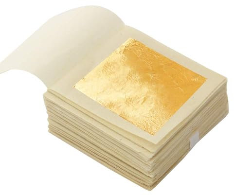 KINNO Echte Blattgold Essbar 24 Karat Goldfolie zum Basteln Lebensmittel Kuchen Backen Torten Dekorfolie Kunsthandwerk