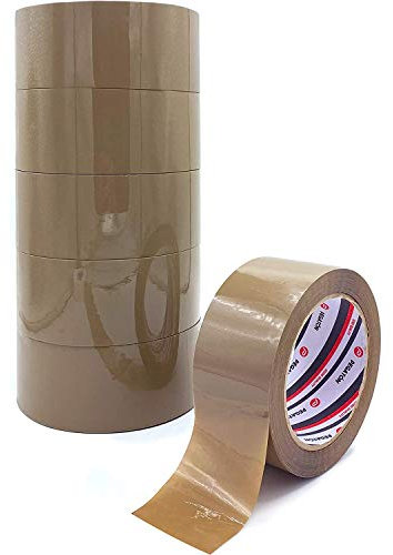ZCENTER 6 Rollos Cinta Embalar 48MMx100M Cinta embalaje Cinta adhesiva Celo Marrónpara Cajas y Paquetes-Color Marrón