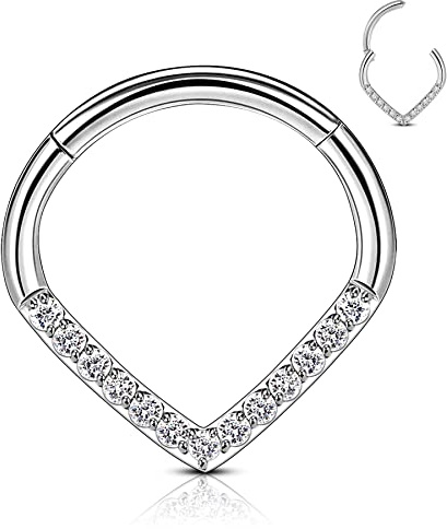 CM Crareesi Mania G23 Titanium Teardrop Septum Clicker Anelli Titanio Helix Orecchini Cerchio 16G Daith Gioielli Piccolo Septum Gioielli Cerchi Cartilagine Orecchini