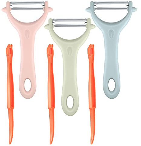 3 Stück Universal Schäler, Gemüseschäler, Kartoffelschäler, Zweischneidig Sparschäler Edelstahl Mit Ergonomischem Griff Für Küche Kartoffeln Karotten Gemüse Obst