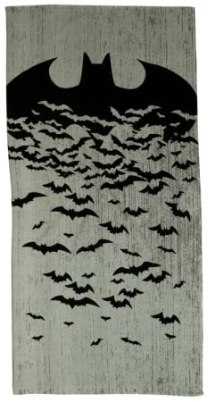 Franco Batman DC Comics Kids Super Soft Lightweight 100% Recycled Bath/Pool/Beach Towel Made from Recycled Plastic Bottles, 58 in x 28 in, (100% Official Licensed Batman Product)