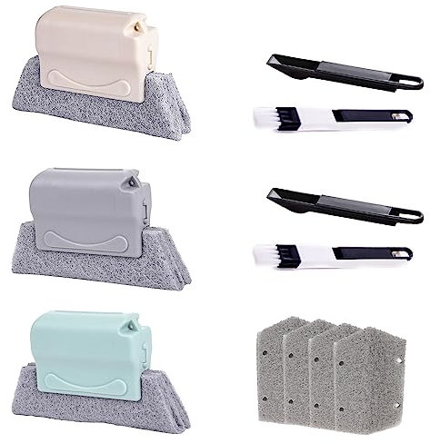 Csirnto Fensterrillen Reinigungswerkzeug 9 Stück Fensterreinigungsbürste Rillenreinigungsbürste Groß Reinigungsbürste für Fensterrillen für Saubere Fensternuten Türnähte und Ecken