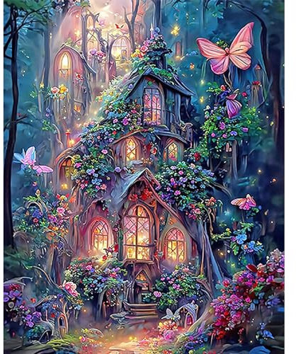 XIATIAN Diamond Painting Kits Erwachsene und Kinder, 5D Diamant Painting Schloss Bilder Landschaft Set,Diamant Malerei Kits, DIY Rund Full Drill Craft Cross Stickerei für Wall Room Home Decoration