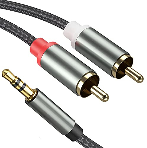 Froggen 3.5mm to 2RCA Male Cable, 7M/23FT RCA to 3.5mm RCA Audio Cable Y Splitter Adapter 24K Gold Plated Male to Male Stereo Aux Cord for Smartphones, MP3, Tablets, Speakers, HDTV etc.