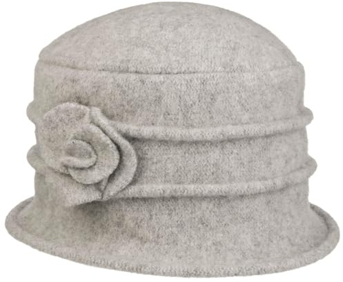 Seeberger Beata Walkhut Wollhut Glockenhut Damenhut Damen - Winter Herbst-Winter - One Size hellgrau
