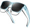 URUMQI Überzieh Sonnenbrille über Normale Brille, Polarisiert Überbrille Sonnenbrille für Brillenträger Damen Herren, Fit over Sunglasses mit UV400 Schutz für Fahren, Angeln Blau Rahmen