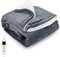 PROALLER Heated Blanket Electric Throw 160x130CM, 10 Levels &1-9H Timer Auto-Off, Machine Washable, Soft Flannel Sherpa Full Body Warming, Sofa Bed Office Use, Heating Blanket