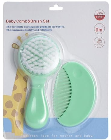Baby Haarbürste, Weiche Borsten Babybürste, Haarbürste, Haarbürste, Sanfte Babybürste, Baby Kopfhautbürste, Ergonomische Babybürste, Baby Fellpflegebürste, Babybürste für feines Haar