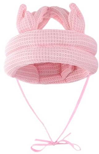Babyhjälm för kryppromenader, babyhjälm krypande gång anti-fall baby huvudskydd justerbar andningsbar baby säkerhetshjälm söt horn spädbarn hjälm huvudskydd baby för barn 5-24 månader