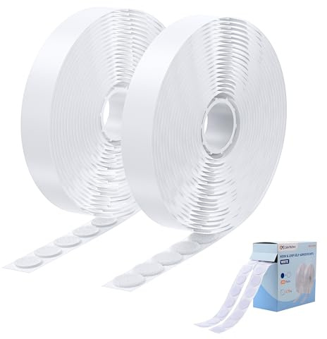 Cable Matters 400 pezzi (200 coppie) di punti autoadesivi in velcro, diametro 19 mm, punti di fissaggio rotondi per lavori manuali, aule scolastiche, uffici, organizzazione domestica, bianchi