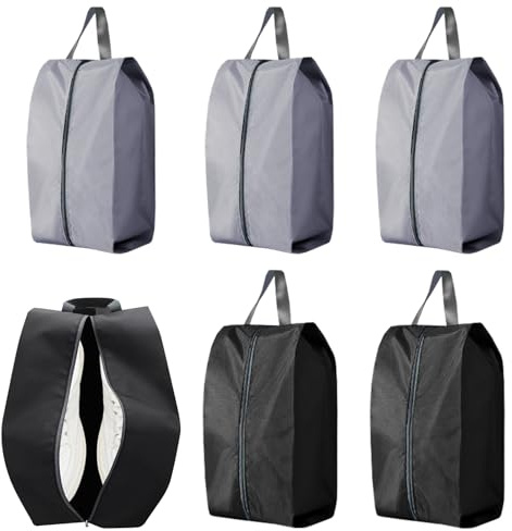 6 Fundas para Zapatos de Viaje, Bolsas de Almacenamiento Impermeables con Cremallera, Organizador de Calzado Antipolvo para Maleta o Hogar