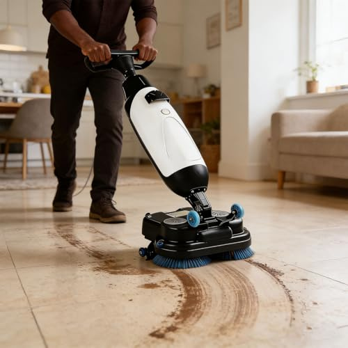 Lakenbroade Commercial Floor Washer,Walk Behind Floor Scrubber,Electric Floor Cleaner,Floor Buffer Polisher Machine,Floor Scrubber for Kitchen,for Schools,Supermarkets,Hotels,Factories White