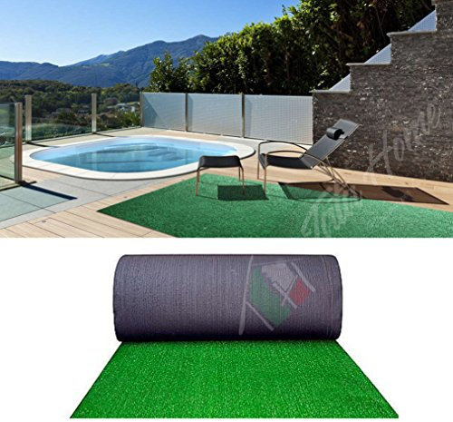 Tata Home Erba Sintetica Prato Artificiale Giardino Sintetico Calpestabile Drenante Antiusura e Resistente Altezza Filo 9 mm. Colore Verde Larghezza 100 cm Lunghezza Rotolo 25 m