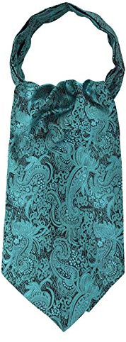 WANYING herr slipsscarf ascotslips halsduk cravat ties enkel chic för gentleman, D02 Paisley turkos, En Storlek