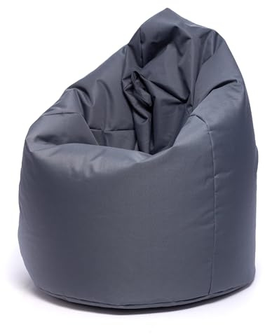Ecopuf - Sako Pouf Fåtölj Utomhus - Sittsäck barnrum - Snygg Tyg-Sittsäck - Avslappnande fåtölj - Heminredning - Fåtölj Storlek L - 70x110cm - Grå Nc16