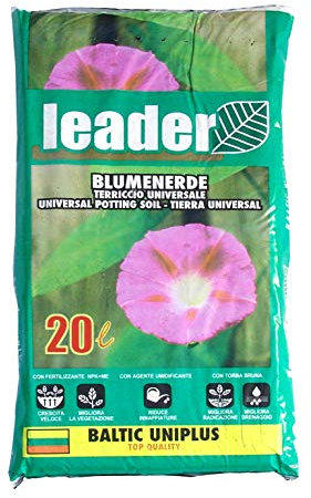 LEADER, Terriccio Universale Baltic Uniplus, Per Semina, Coltivazione, Invasature e Giardinaggio, Adatto a Piantine da Fiore e Ortaggi, Miglior Vegetazione, Radicazione e Drenaggio, Sacchetto da 20L