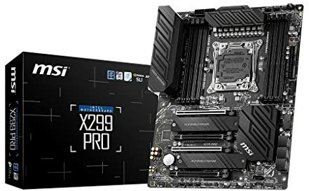 MSI X299 PRO Motherboard ATX - Supports Intel Core X-Series Processors, LGA 2066, Memory Boost (DDR4-4200MHz/OC), 4x PCIe 3.0 x16, 2 x M.2,2.5G LAN