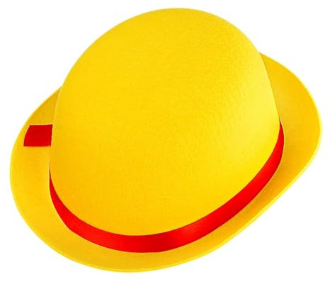 W WIDMANN MILANO Party Fashion 16802 - Clown-Hut, Gelb-Rot, Melone aus Filz, Hut, Mütze, Kostüm, Karneval, Mottoparty
