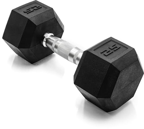 CAP Barbell 25 LB Coated Hex Dumbbell Weight, New Edition