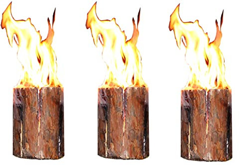 Hoyo Technology GmbH Schwedenfeuer 3 Stück Baumfackel Finnenfackel Gartenfackel Fackel H 19 cm D 9-14 cm Brenndauer ca. 40 Minuten pro Stück