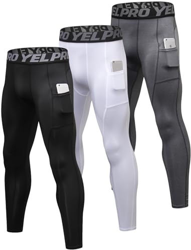 SPVISE Compression Pants Mens Leggings Sports Tights Athletic Bottoms Pant with Pockets Cold Weather Base Layer Workout Gear