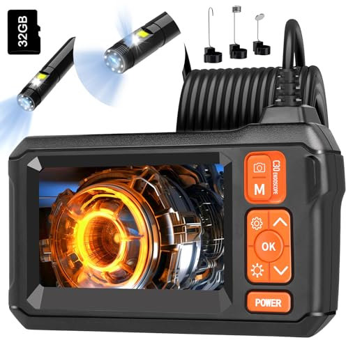 Dual Lens Endoskopkamera Mit Licht, Ip67 Wasserdichtes Endoskopkamera, 1080 HD Inspektionskamera, Endoskop Rohrreiniger, Endoskopkamera Handy, 16.5ft Rohrreinigungsspiraler, Gadgets Für Männer(4.3)